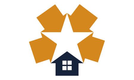 Star real estate icon on white background, vector illustration.のイラスト素材