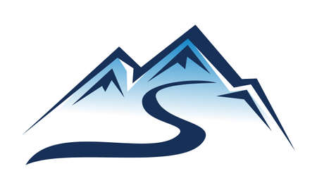 Letter S Mountain Ski Logo Vector illustration.のイラスト素材