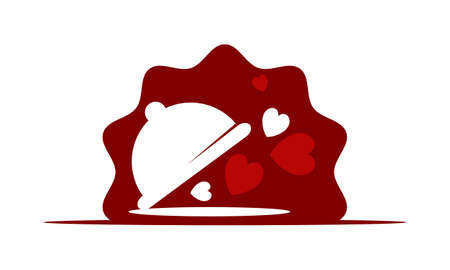 Serve With Love illustration good for logo.のイラスト素材