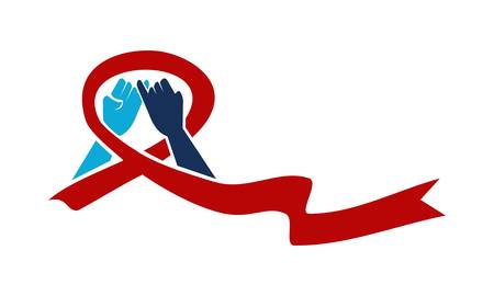 Ribbon Cancer Care illustration good for logo.のイラスト素材