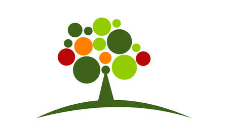 Tree Conservation Template illustration good for logo on a plain background.のイラスト素材