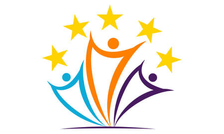 Success Teamwork Logo Design Template Vectorのイラスト素材