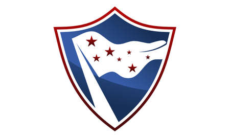 Flag in Shield.のイラスト素材