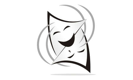 Theatrical Mask Logo Design Template Vector.のイラスト素材