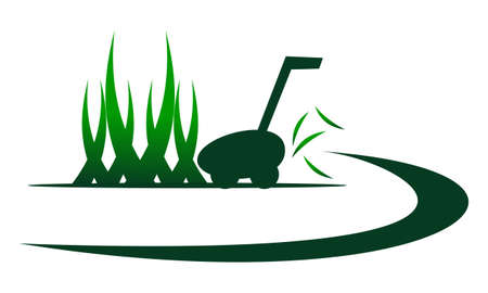 Lawn Mower Service icon logo vector illustration.のイラスト素材