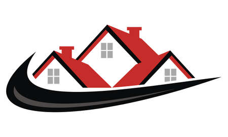 Real estate roof icon on white background, vector illustration.のイラスト素材
