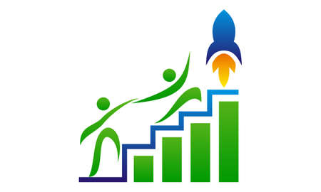 Business Marketing Rocket Handshake icon logo vector illustration.のイラスト素材