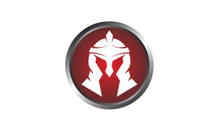 Helmet Warrior Logo Design Template Vector のイラスト素材