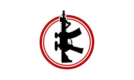 Gun template logo design template vectorのイラスト素材