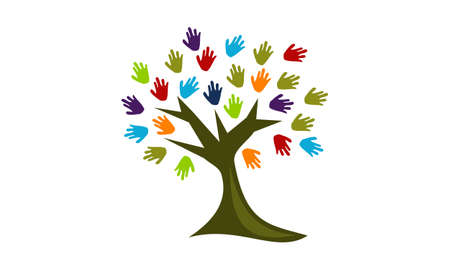 Hand of Tree illustrationのイラスト素材