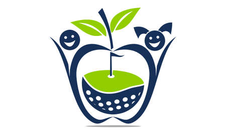 Apple Golf Ball icon Vector illustration.のイラスト素材