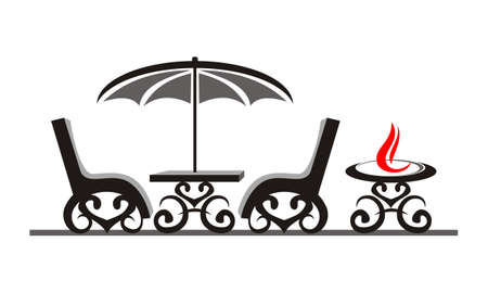 Fireplace and Veranda icon logo Vector illustration.のイラスト素材