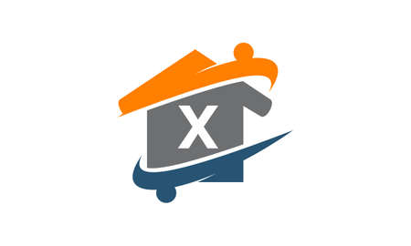 Parenting Life Home Care logo design with letter Xのイラスト素材