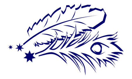 Dust Feather Logo Design Template Vectorのイラスト素材