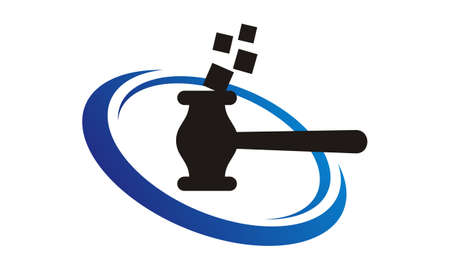 Global Online Auction icon design.のイラスト素材