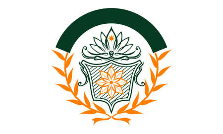 Shield Crown Leaf logo vector illustration.のイラスト素材