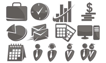Business icon set on white background illustration.のイラスト素材