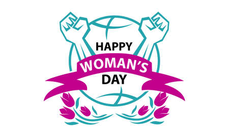 Happy Woman's Day template design illustration.のイラスト素材