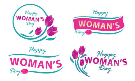 Happy Woman's Day Template Setのイラスト素材