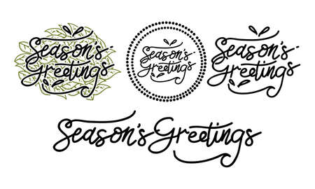 Season's Greetings Template Setのイラスト素材
