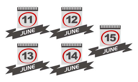 Calendar with Ribbon Setのイラスト素材