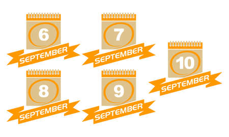 Calendar with Ribbon Setのイラスト素材