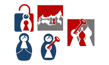 Gateway to Russia icon set template design illustration.のイラスト素材