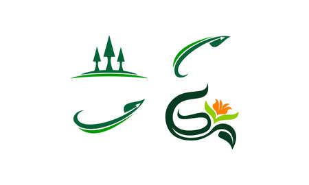 Leaf Template Vector Setのイラスト素材