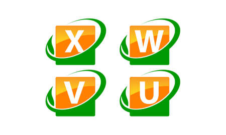 Swoosh Leaf Template Setのイラスト素材