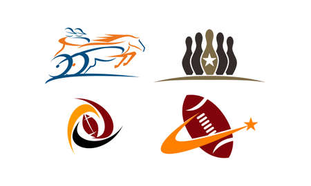 Sport vector template set illustration on white background.のイラスト素材