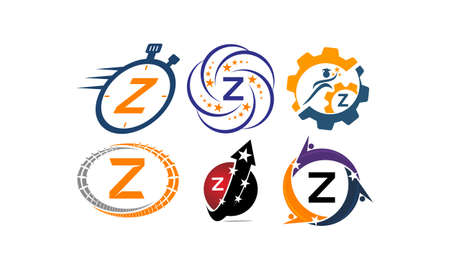 Logotype Z Modern Template Setのイラスト素材