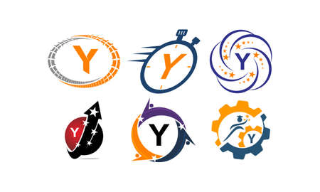 Logotype Y Modern Template Setのイラスト素材