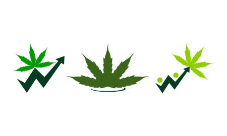 Leaf and Upward Arrow Setのイラスト素材