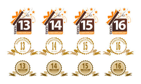 Ribbon Anniversary Template Set.のイラスト素材