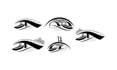 Bridge ship Template Setのイラスト素材