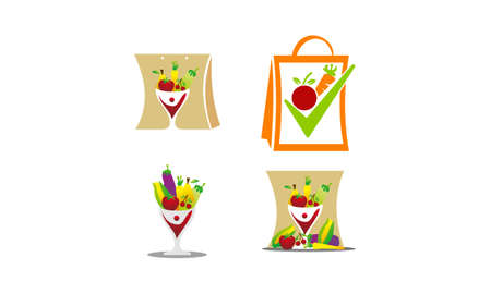Fruit Vegetable Store Template Setのイラスト素材