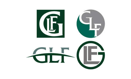 Icons of letters G L F Template Setのイラスト素材
