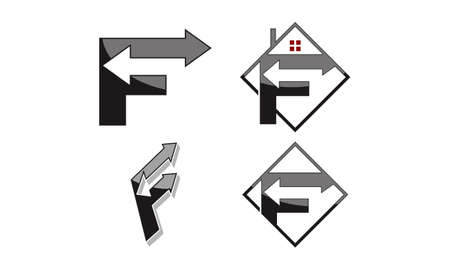 Icon  F with Arrow Setのイラスト素材