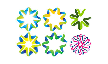 Flower Ribbon Template Set のイラスト素材