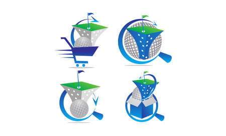 Best Course Golf Template Setのイラスト素材