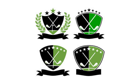 Best Course Golf Template Setのイラスト素材