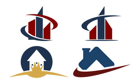 Real Estate Template theme logo Setのイラスト素材