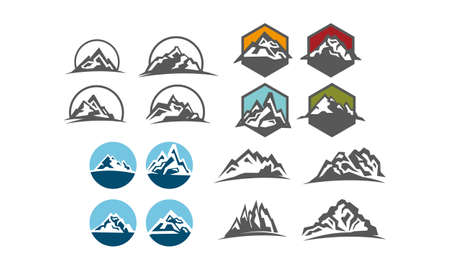 Mountain logo design template setのイラスト素材