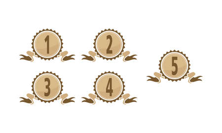 Best Quality Ribbon Number Setのイラスト素材