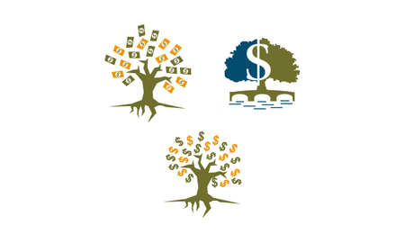 Money Tree Template Setのイラスト素材