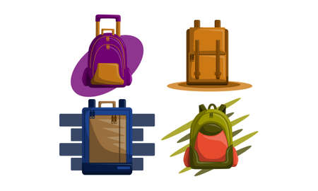 Bag Back to School Vector Setのイラスト素材