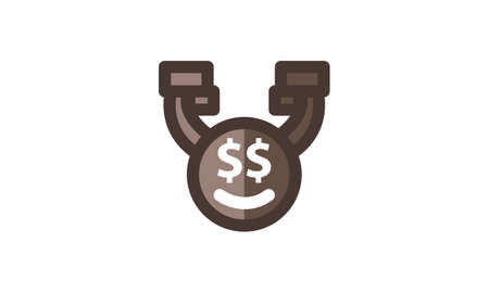 Money Template Filled Line Icon Isolatedのイラスト素材