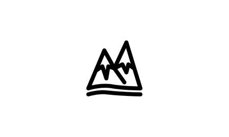 Mountain Snow Icon Winter Template Vectorのイラスト素材