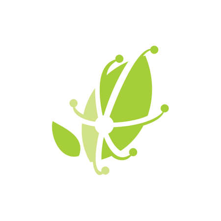 Leaf Logo Design Vector Template Isolatedのイラスト素材