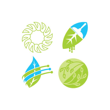 Leaf Logo Design Vector Template Setのイラスト素材